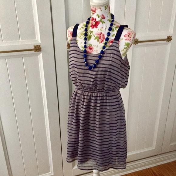 Grey and Navy Xhilaration Dress - Picture 1 of 8